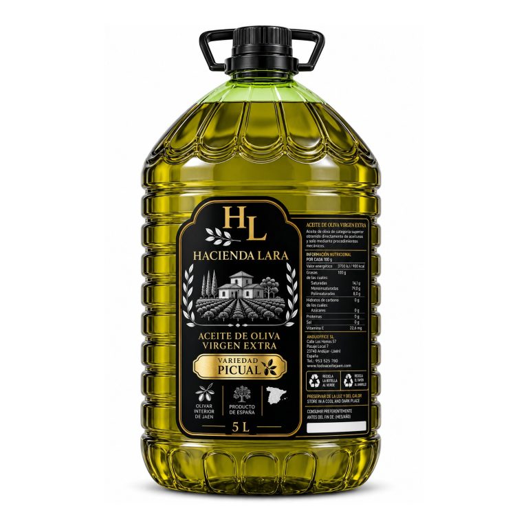 Garrafa Aceite de Oliva Virgen Extra Picual Hacienda Lara (PET 5L) NUEVA CAMPAÑA 26-27
